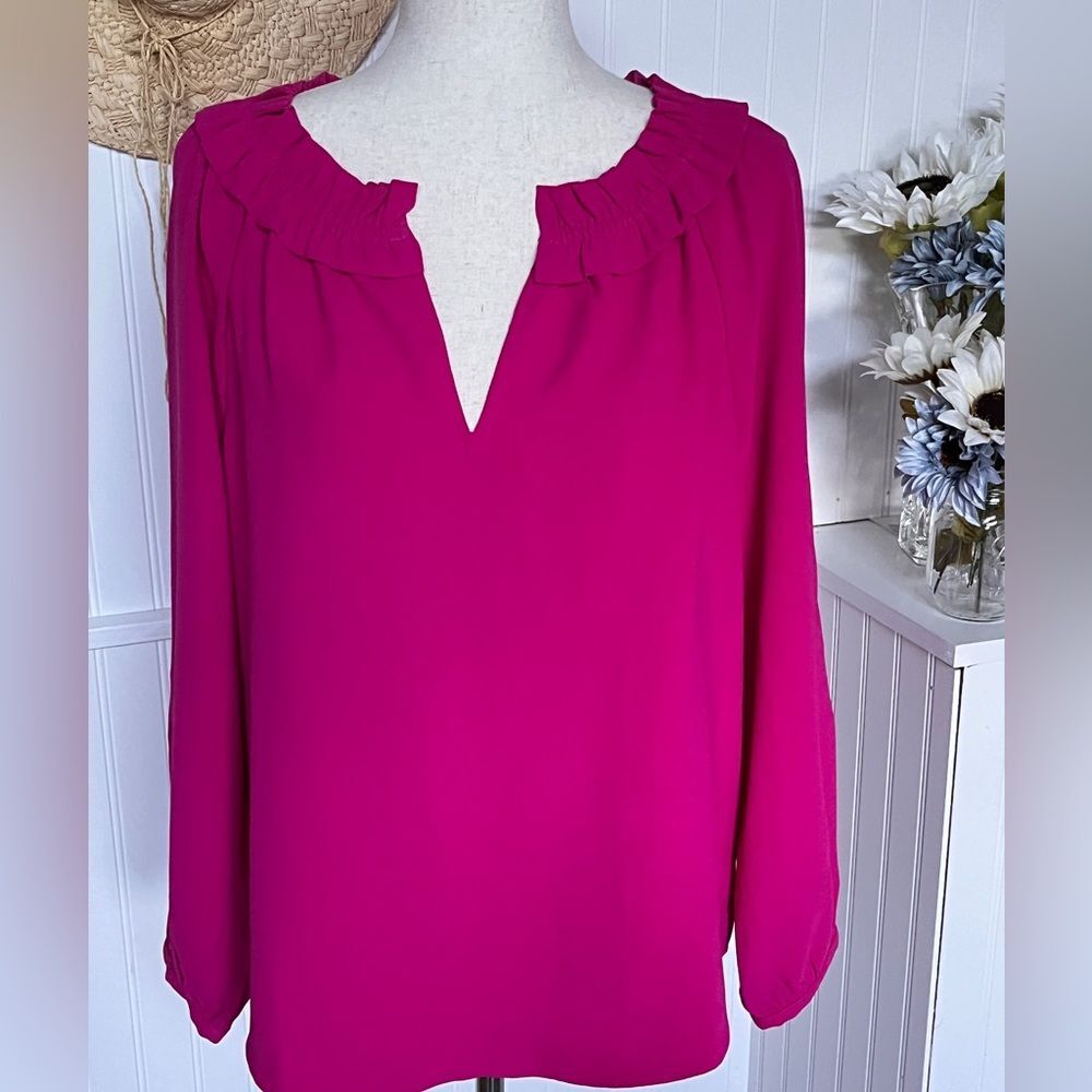 Long Sleeve Fuchsia Blouse